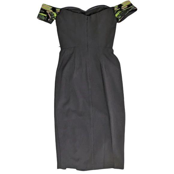 Dress the Population Black Green Sequin Midi Dress - Picture 8 of 14